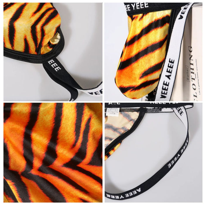 JEWYEE AY 759 - 4-Pack Men’s Sheer Ice Silk Animal Print Jockstrap