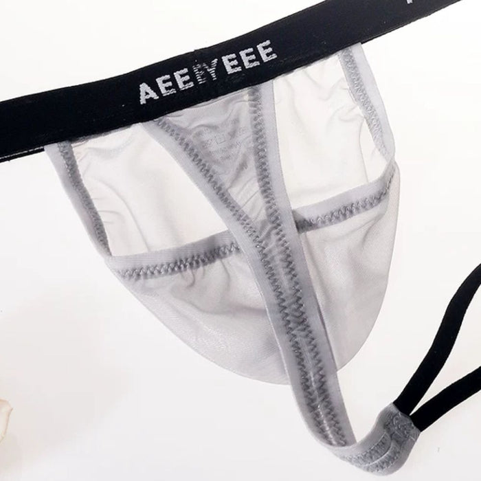 JEWYEE AY 761- 4-pack Men’s Sheer Ice Silk Thong – Ultra-Thin, Breathable, Seamless Fit with Adjustable Support