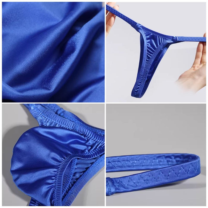 3-Pack Men’s Satin Ice Silk Thong - JEWYEE AY 735