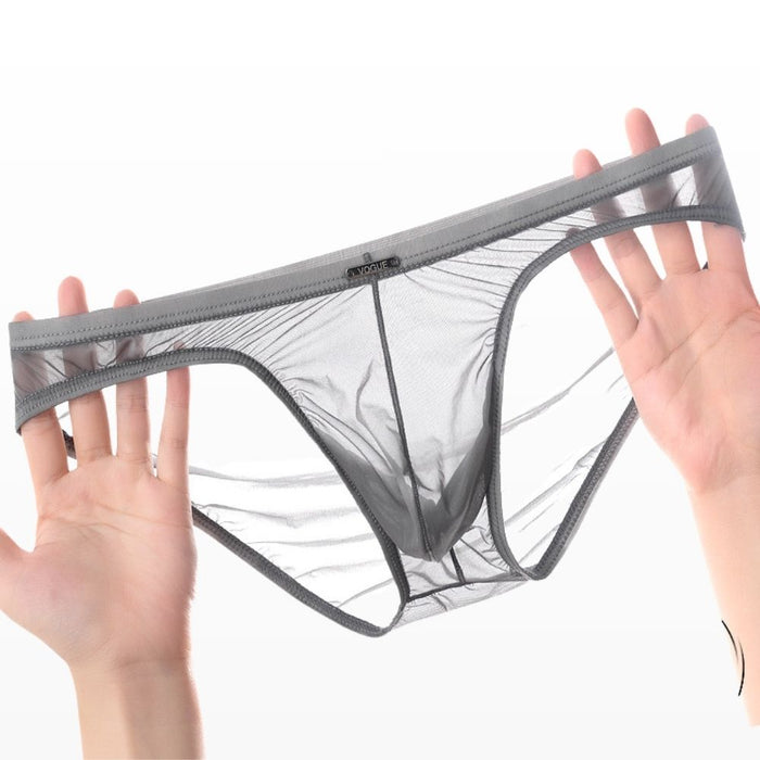 JEWYEE 8801- 4-pack Men’s Ultra-Thin Ice Silk Cooling See-through Briefs – Lightweight & Breathable