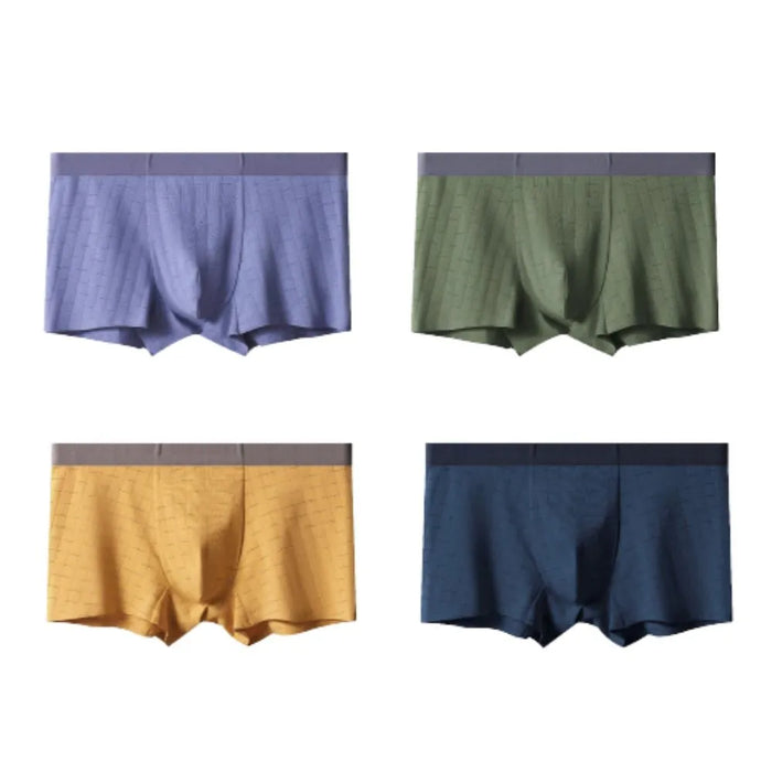 FINAL SALE - 4-Pack Men's Cotton Trunks with Silk Crotch - Jewyee M813
