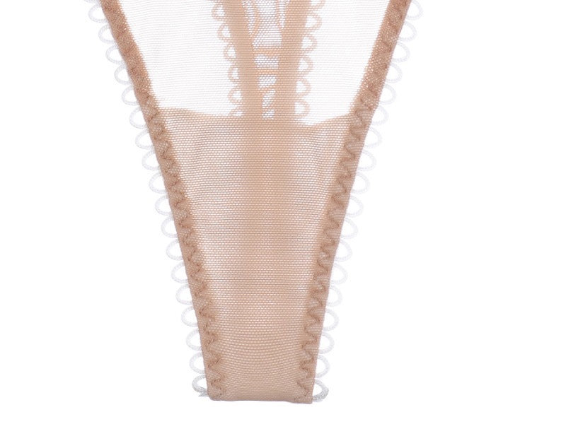 FINAL SALE -Lace-up Underwired Push Up Balconette Bra And Panties Set JEWYEE TY001