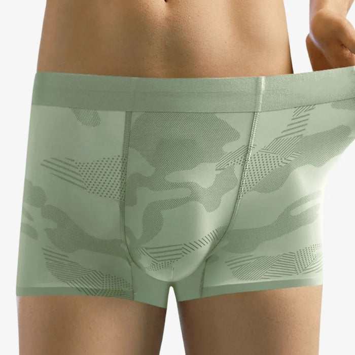 FINAL SALE - (4-Pack) Men's Printed Ice Silk Underpants - JEWYEE ZJ028