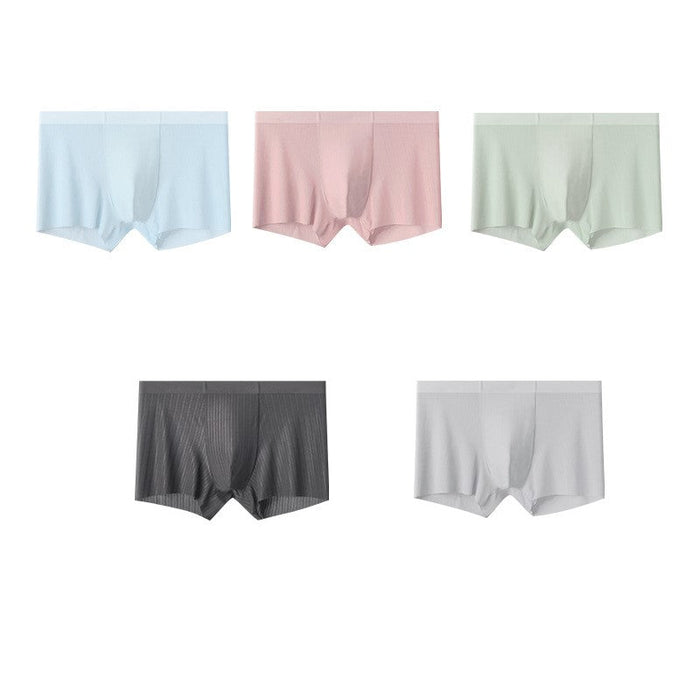FINAL SALE - (5 pack) Men's Ultra Thin Jacquard Ice Silk Underpants - JEWYEE - XN120