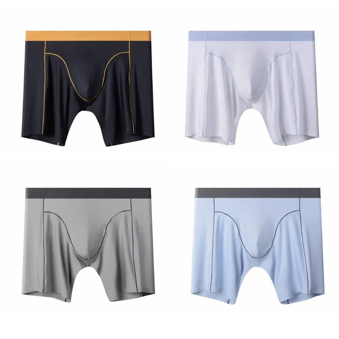4-Pack Men's Ultra Thin Ice Silk Boxer Briefs Up to Size 3XL  -JEWYEE JC03