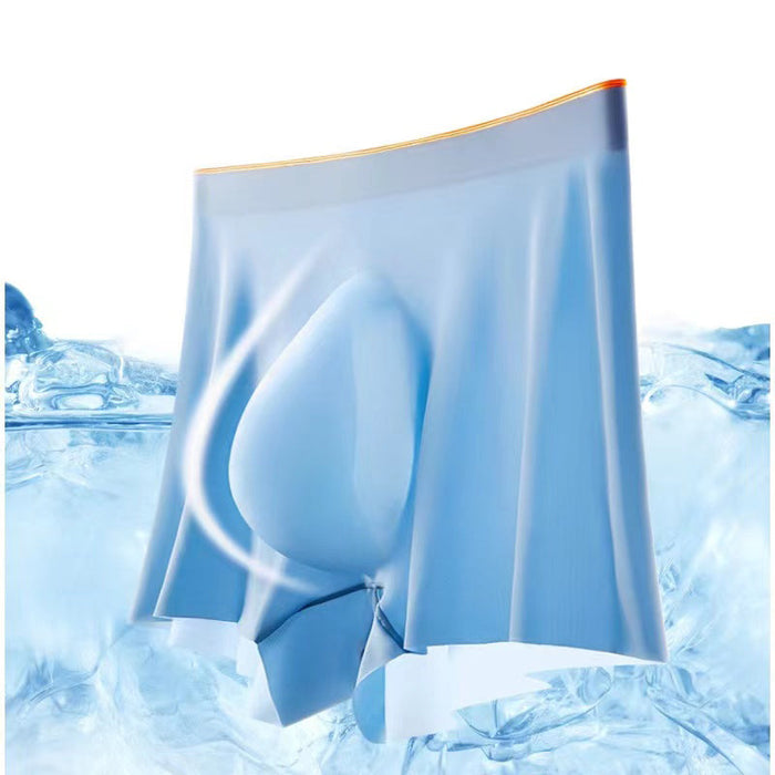 FINAL SALE - (4 Pack) No chafe 3D Seamless Pouch - Men's Ice Silk Trunks - JEWYEE - YL 8056