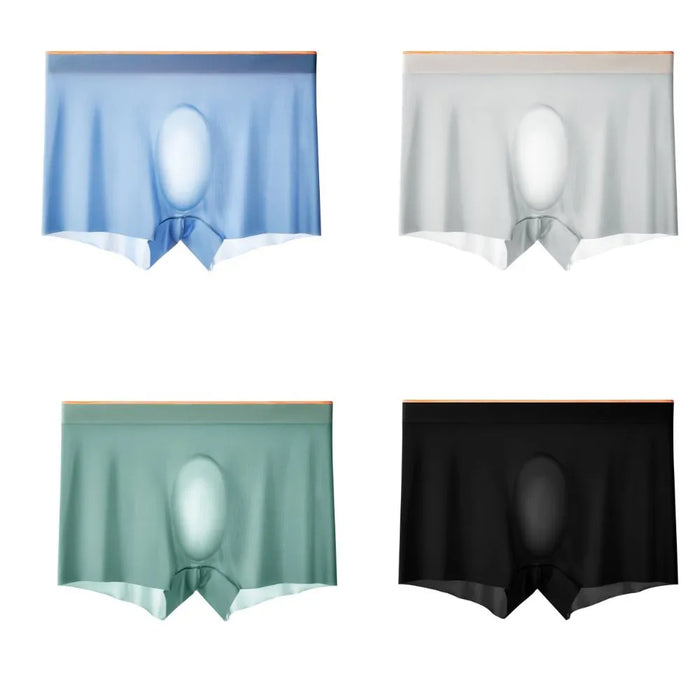 FINAL SALE - (4 Pack) No chafe 3D Seamless Pouch - Men's Ice Silk Trunks - JEWYEE - YL 8056