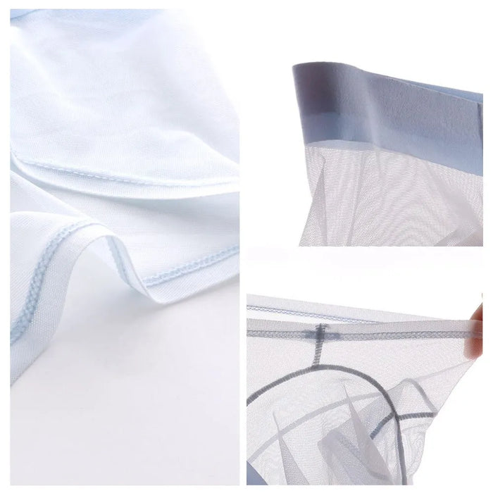 5-Pack Men's See-through Dual Pouch Low-Rise Mesh Underpants Up to Size XXL  -JEWYEE 1970