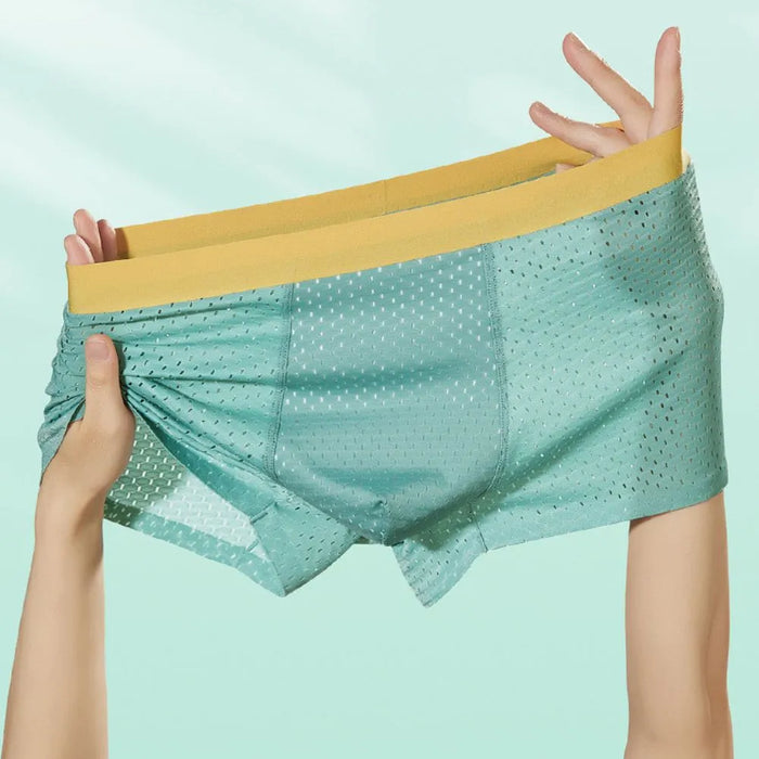 FINAL SALE - (4-Pack) Men's Ice Silk Mesh Trunks - JEWYEE 2203
