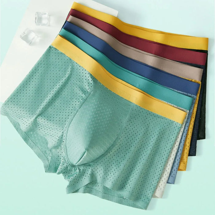 FINAL SALE - (4-Pack) Men's Ice Silk Mesh Trunks - JEWYEE 2203