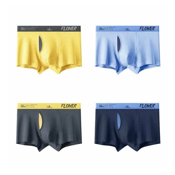 FINAL SALE -(4 pack) Men's Modal Trunks with Fly - JEWYEE KP8101