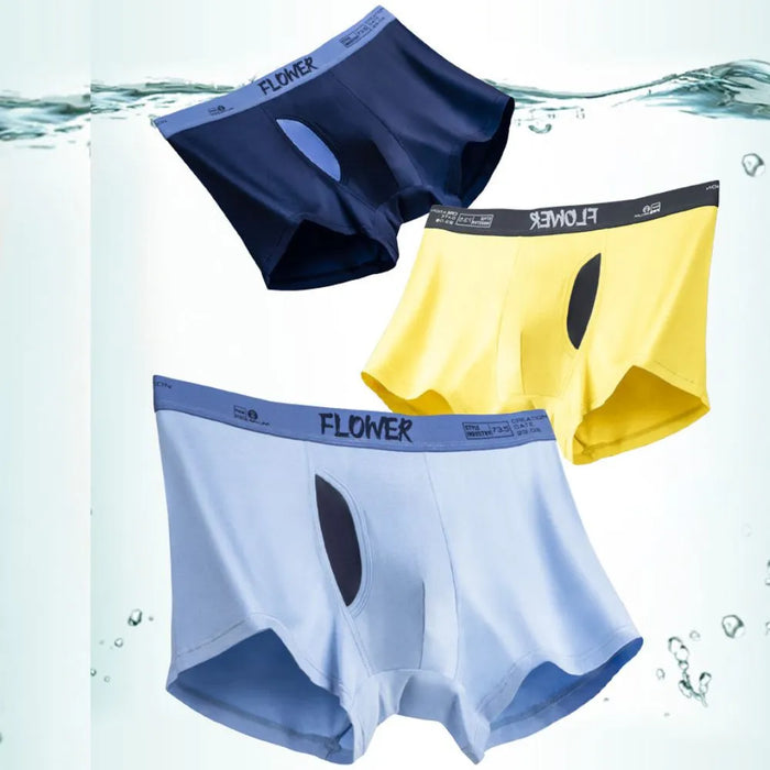 FINAL SALE -(4 pack) Men's Modal Trunks with Fly - JEWYEE KP8101