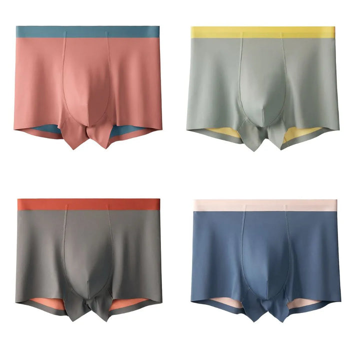 FINAL SALE - Men's Double-Face Ice-Silk& Modal Trunks (4 Pack) - JEWYEE 8803