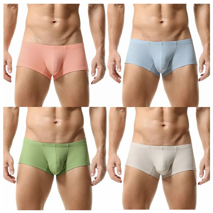 FINAL SALE - 4-Pack Men's Mesh Dual pouch Low-Rise Underpants   -JEWYEE 23202