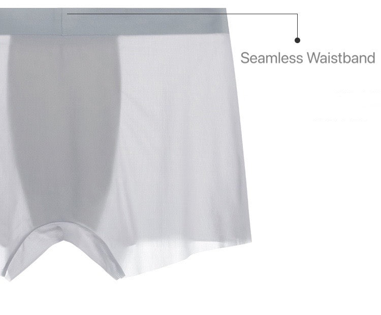 FINAL SALE -  (4-Pack) Men's Striped Ice Silk  Trunks -JEWYEE 3309