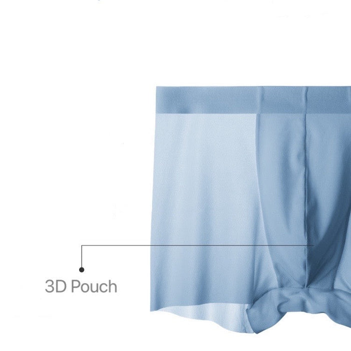 FINAL SALE -  (4-Pack) Men's Striped Ice Silk  Trunks -JEWYEE 3309