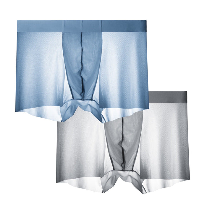 FINAL SALE -  (4-Pack) Men's Striped Ice Silk  Trunks -JEWYEE 3309