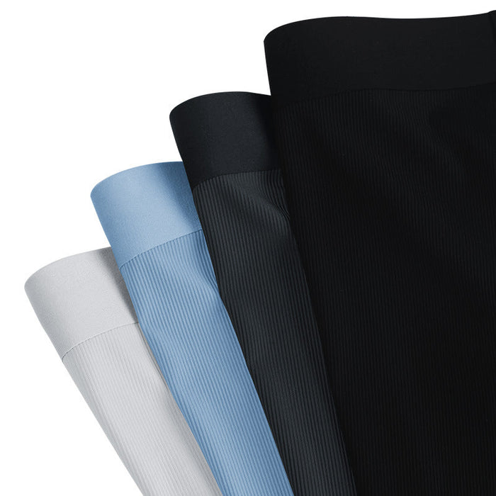 FINAL SALE -  (4-Pack) Men's Striped Ice Silk  Trunks -JEWYEE 3309