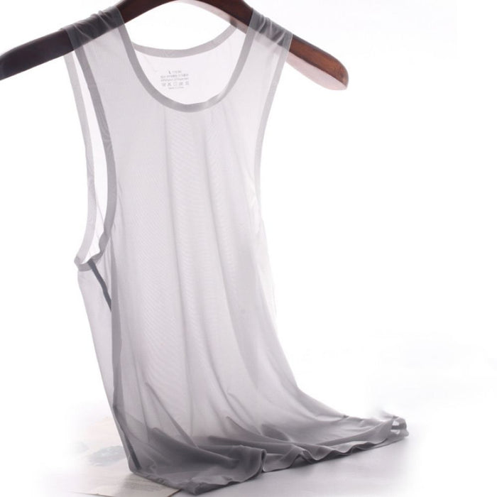 Men's See-through Ultra Thin Ice Silk Seamless Tank Top or Underpants  - JEWYEE AY 844/829