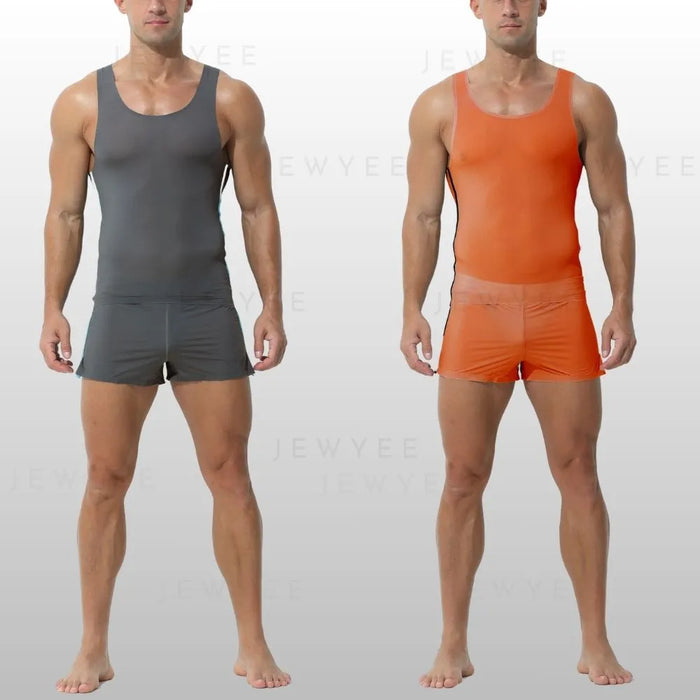 JEWYEE MENS UNDERWEAR. Men's Ice Silk Tank Top and Brief-Lined Shorts. Silky smooth fabric. Comfort with every touch. Put it on, dry sweat off