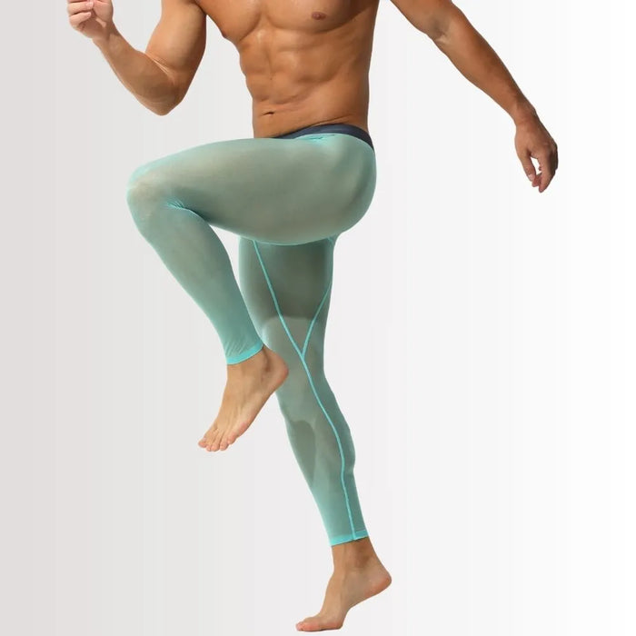 JEWYEE MENS ultra thin icesilk underwear. Breathable leggings. Ice silk fabric Wicks away moisture and dries quickly.mens see-through underpants.