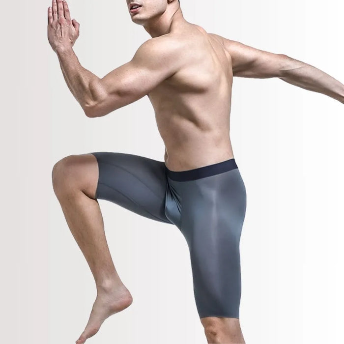 FINAL SALE - Men's Ice Silk Extended-length Boxer Briefs Up to Size XXL (3-Pack) -JEWYEE KM B301
