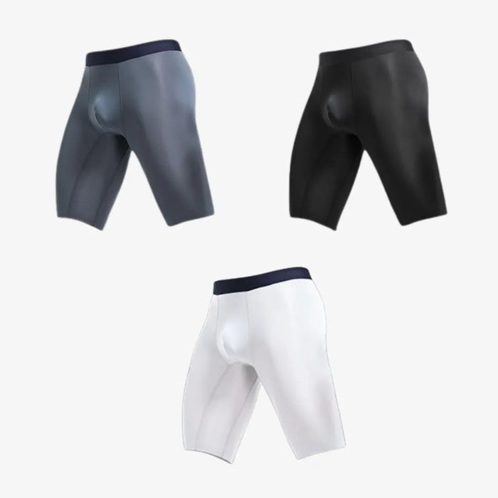 FINAL SALE - Men's Ice Silk Extended-length Boxer Briefs Up to Size XXL (3-Pack) -JEWYEE KM B301
