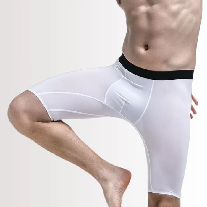 FINAL SALE - Men's Ice Silk Extended-length Boxer Briefs Up to Size XXL (3-Pack) -JEWYEE KM B301