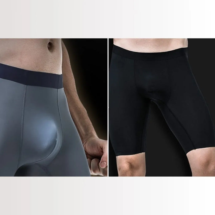 FINAL SALE - Men's Ice Silk Extended-length Boxer Briefs Up to Size XXL (3-Pack) -JEWYEE KM B301