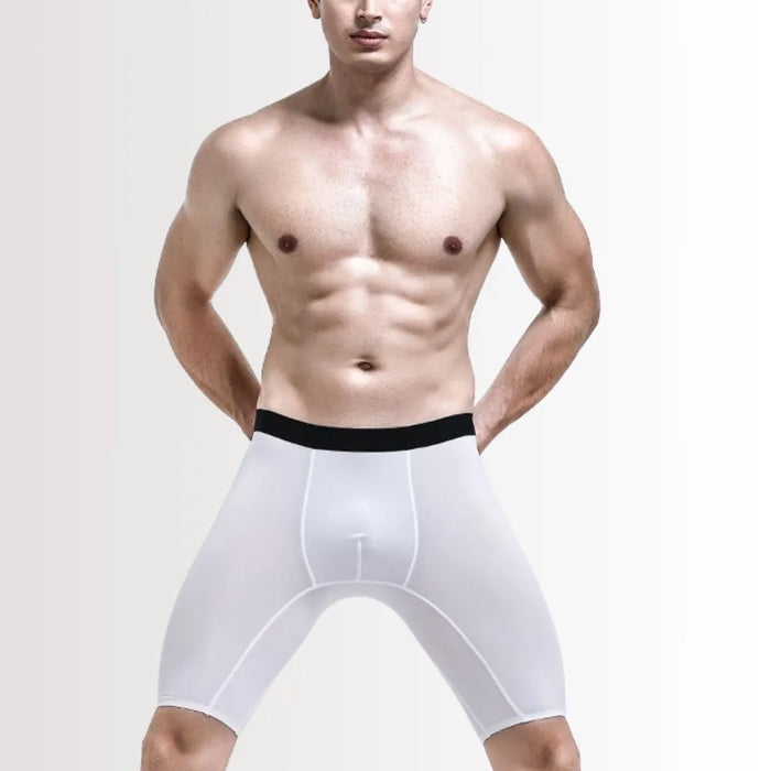 FINAL SALE - Men's Ice Silk Extended-length Boxer Briefs Up to Size XXL (3-Pack) -JEWYEE KM B301