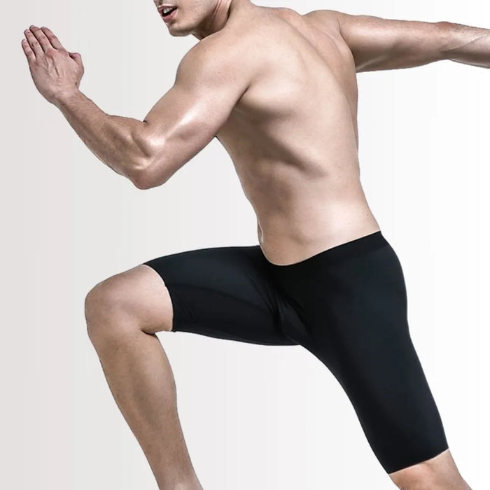 FINAL SALE - Men's Ice Silk Extended-length Boxer Briefs Up to Size XXL (3-Pack) -JEWYEE KM B301