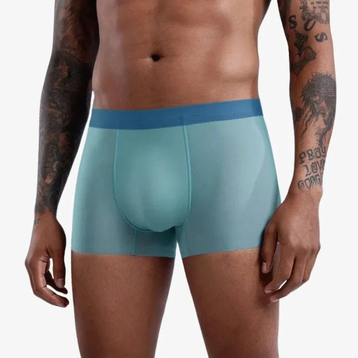 FINAL SALE - Up To Size XXL- Men's Ultra Thin Ice Silk Trunks (4 Pack) - JEWYEE WL 9519