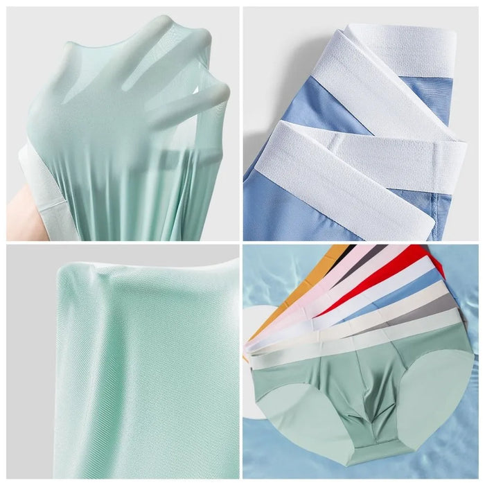 JEWYEE MENS UNDERWEAR. MENS BRIEFS. Silk feeling.  Ultra thin ice silk.  Featherlight. 4-Way stretch. Moisture wicking. Fast Dry.