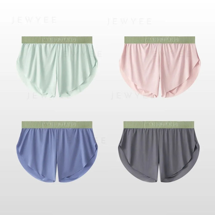 Men's boxer shorts 
Men's Side Split Ribbed Ice Silk Underpants with Independent Pouch
JEWYEE mens underwear
mens undergarment
No-Chafe Underwear
Men's Ice Silk Underpants