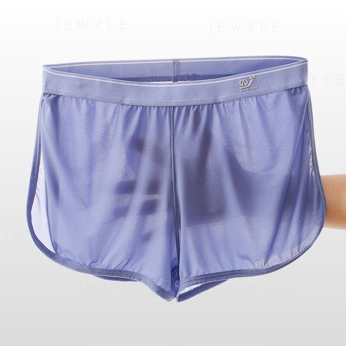 Side Split Independent Pouch Ice Silk Men's Underwear (4-Pack)  - JEWYEE 1056DK