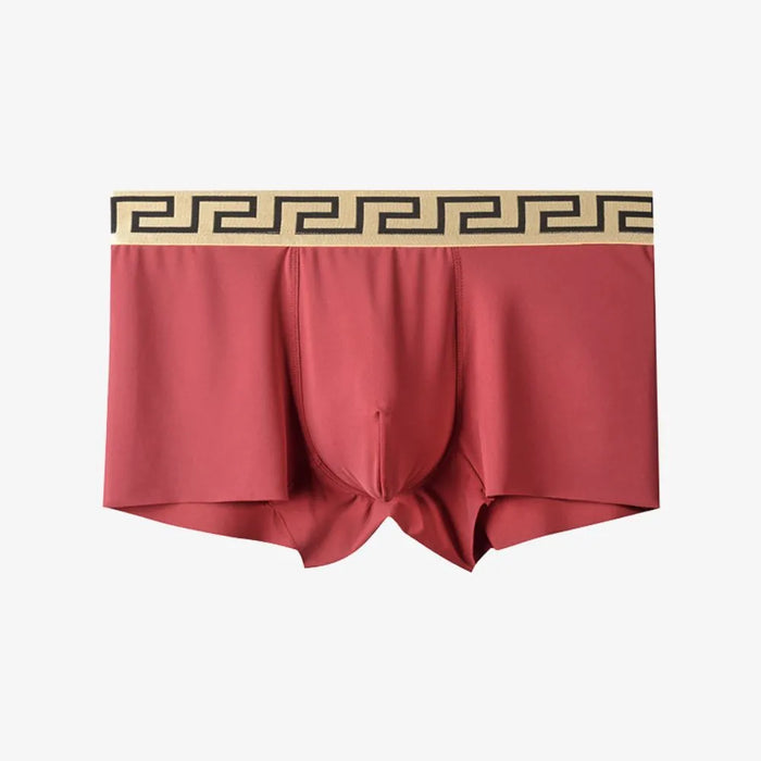 FINAL SALE - (4 Pack) Men's Decorated Waistband Ultra Thin Ice Silk Trunks- JEWYEE 3004