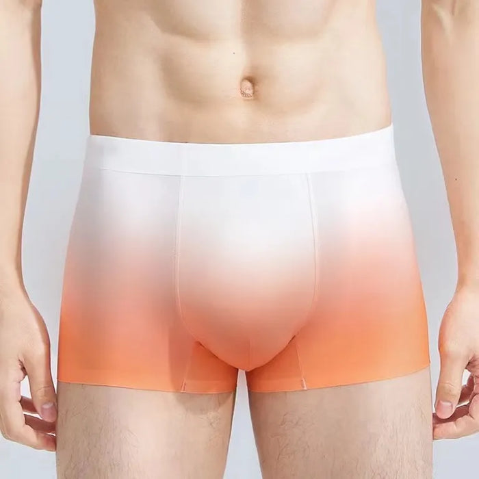FINAL SALE - Men's Rainbow Colour Ultra Thin Ice Silk Trunks (4 Pack) - JEWYEE 6022