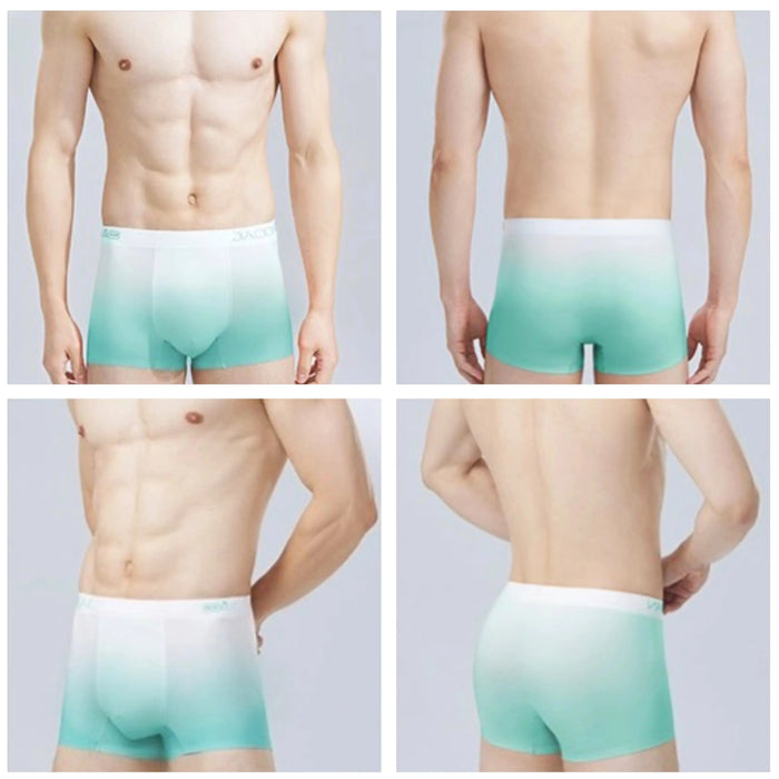 FINAL SALE - Men's Rainbow Colour Ultra Thin Ice Silk Trunks (4 Pack) - JEWYEE 6022