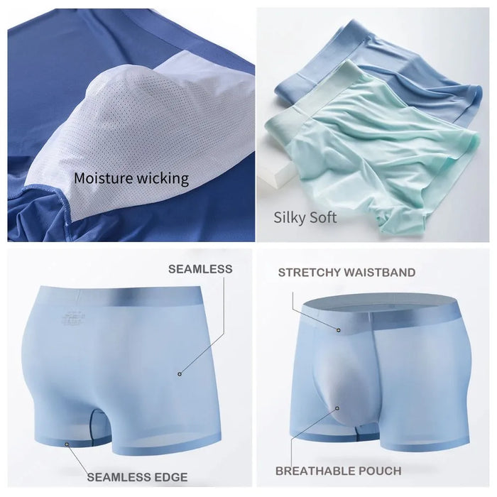 5-Pack Men's Ultra Thin Ice Silk Underpants  - JEWYEE 9008