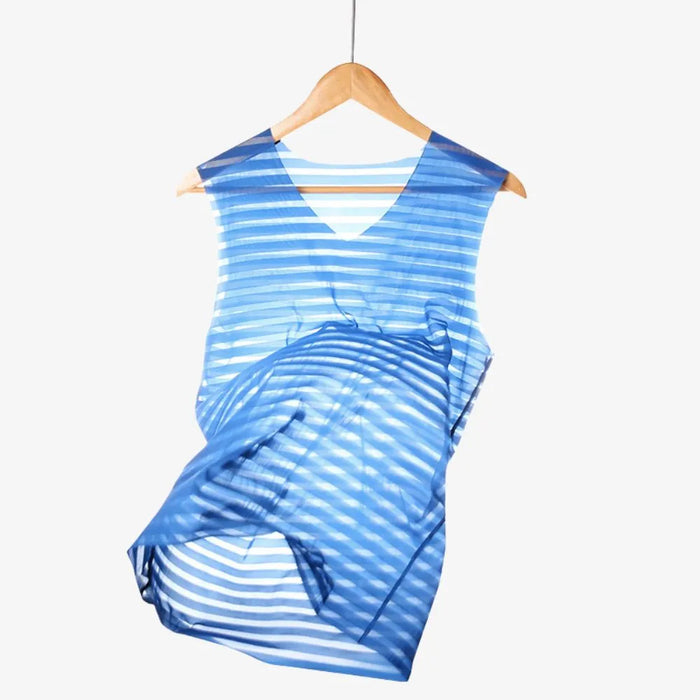 FINAL SALE - Men's Striped Ice Silk Seamless Tank Top (3-pack)- JEWYEE KM053