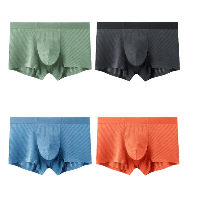 FINAL SALE - (4-Pack) Men's Striped Super Soft Modal Underpants  JEWYEE 1910