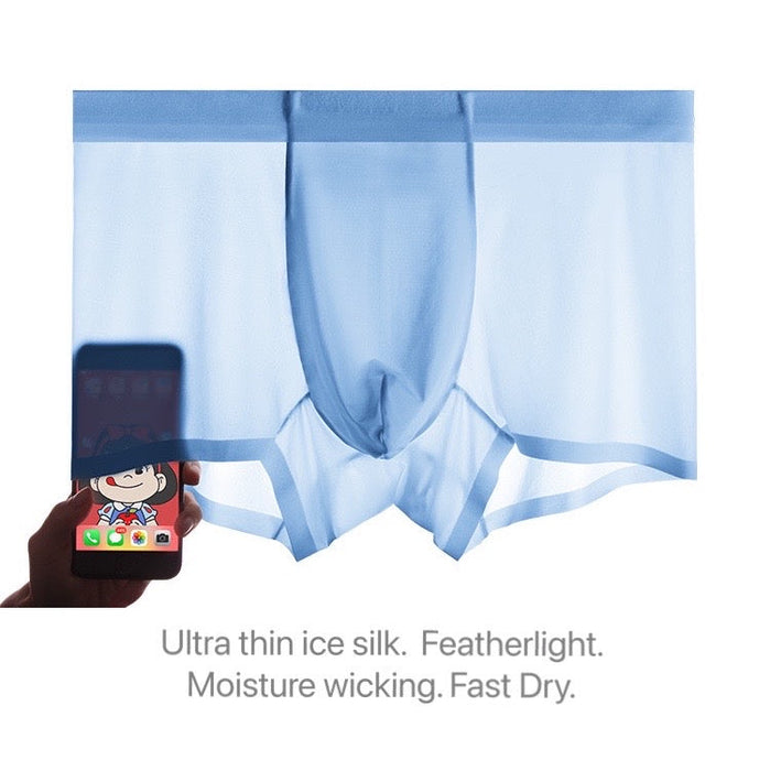 FINAL SALE - (4-Pack) Men's Ultra Thin 3D Pouch Ice Silk Underpants -JEWYEE 2126