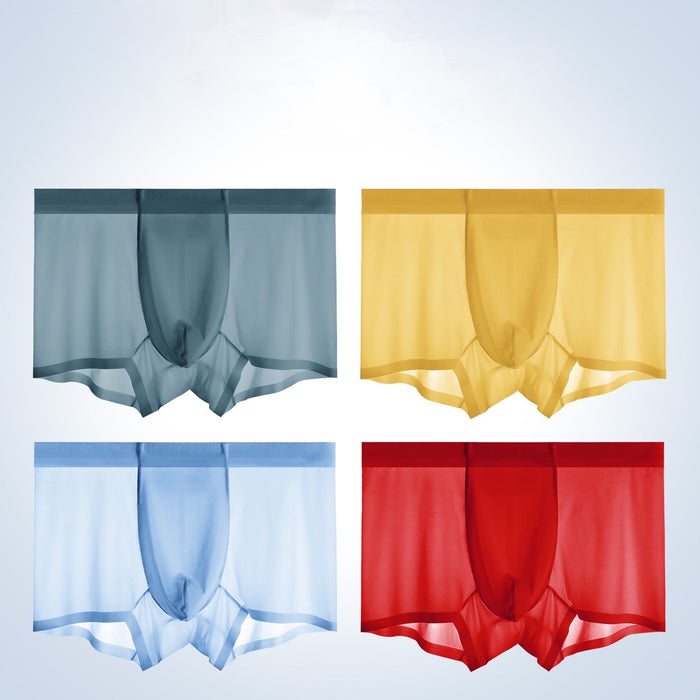 FINAL SALE - (4-Pack) Men's Ultra Thin 3D Pouch Ice Silk Underpants -JEWYEE 2126