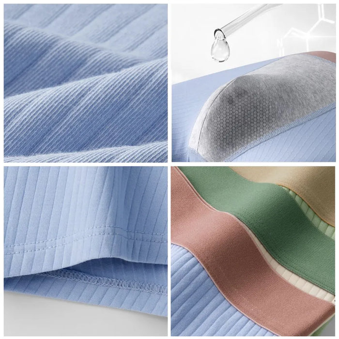 FINAL SALE - Men's Premium Cotton Ribbed Underpants (4-Pack) -JEWYEE 8893