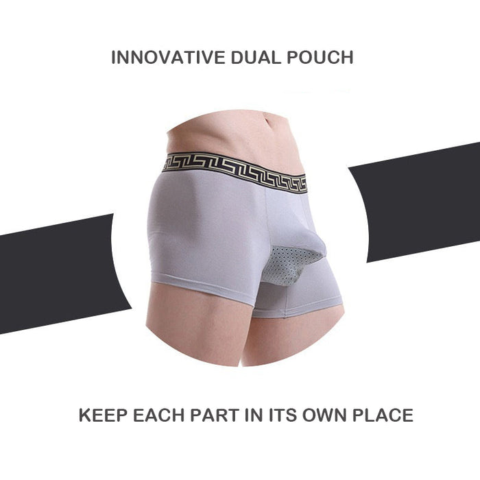 FINAL SALE - Dual Pouch - Men's Patterned Waistband Modal Underwear (3-Pack) JEWYEE 8002