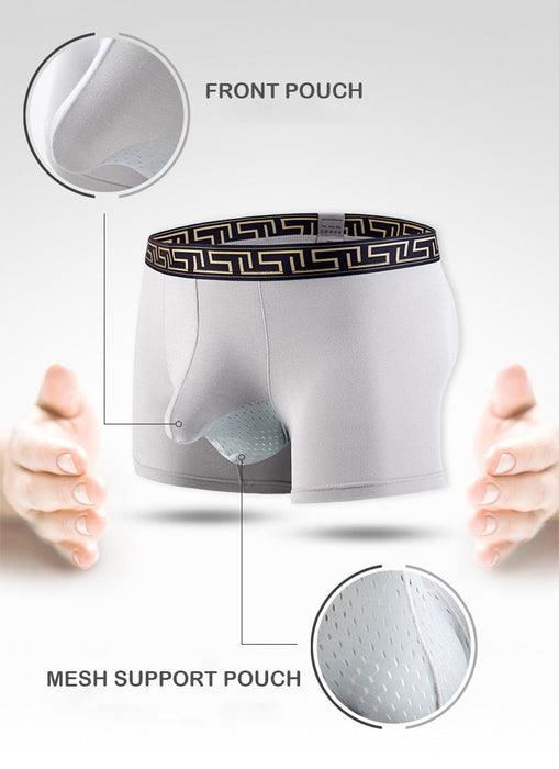FINAL SALE - Dual Pouch - Men's Patterned Waistband Modal Underwear (3-Pack) JEWYEE 8002B