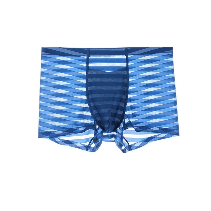 FINAL SALE - (6-Pack) Men's Striped Ice Silk Trunks- JEWYEE B321/B322