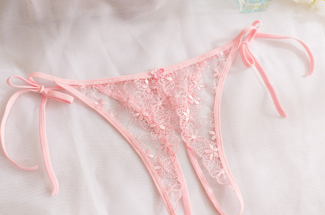 FINAL SALE - (3 Pack)  Lace Crotchless Underpants for Women JEWYEE 1370
