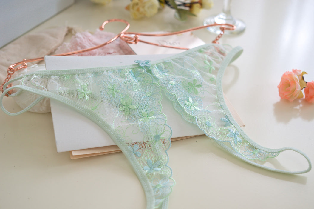 FINAL SALE - (3 Pack)  Lace Crotchless Underpants for Women JEWYEE 1370