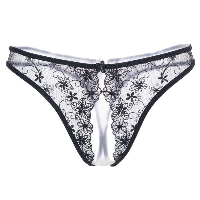 FINAL SALE - (3 Pack)  Lace Crotchless Underpants for Women JEWYEE 1370